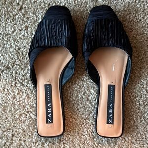 Zara black slip on shoes